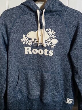 Roots Salt & Pepper Beaver Unisex Hoodie Sweatshirt Navy Blue Small, Canada,